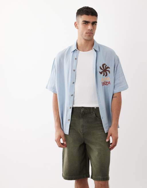 ASOS DESIGN - Jorts di jeans ampi verdi , 2 di 5