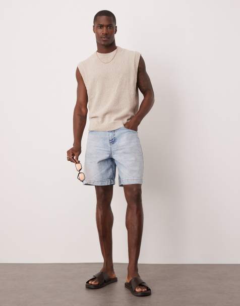 ASOS DESIGN - Jorts di jeans da lavoro taglio standard blu lavaggio chiaro - view 1
