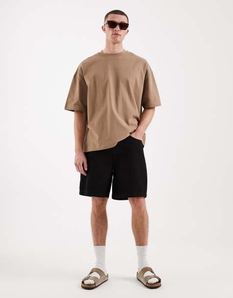 ASOS DESIGN - Jorts di jeans lunghezza media lavaggio nero - view 1