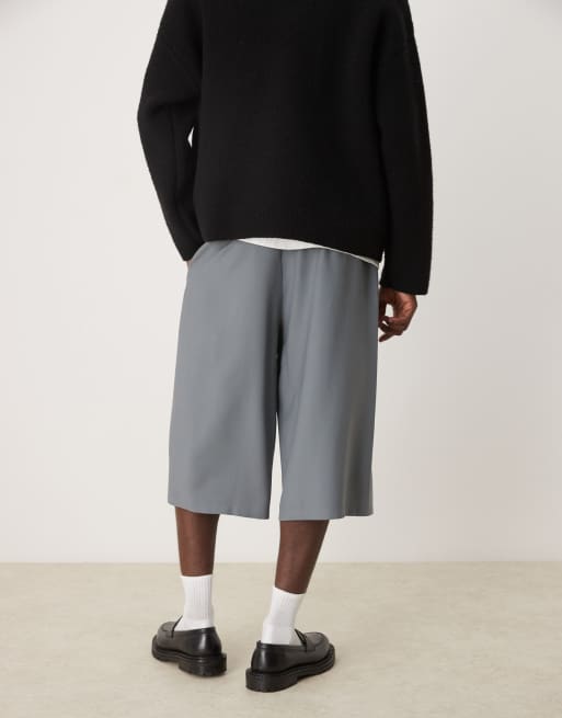 ASOS DESIGN - Jorts eleganti grigi con pieghe, 4 di 5