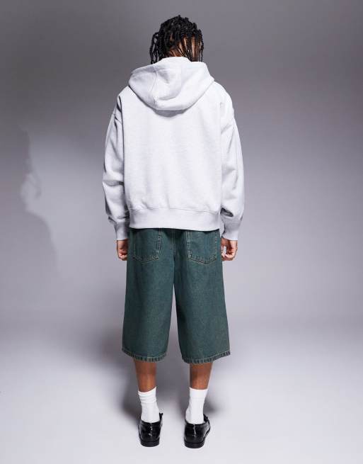ASOS DESIGN - Jorts i denim i mørkeblå vask med farveskær i længere længde, 2 af 5