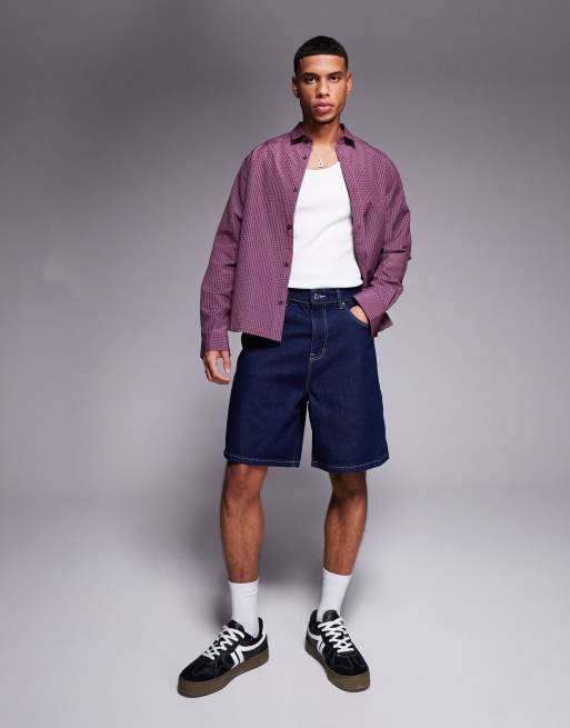 ASOS DESIGN - Jorts in denim lunghezza standard color indaco