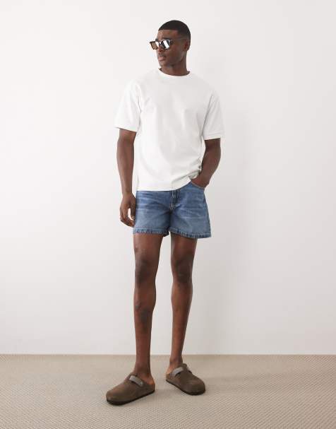 ASOS DESIGN - Jorts in denim taglio lungo blu medio sfumato - view 1