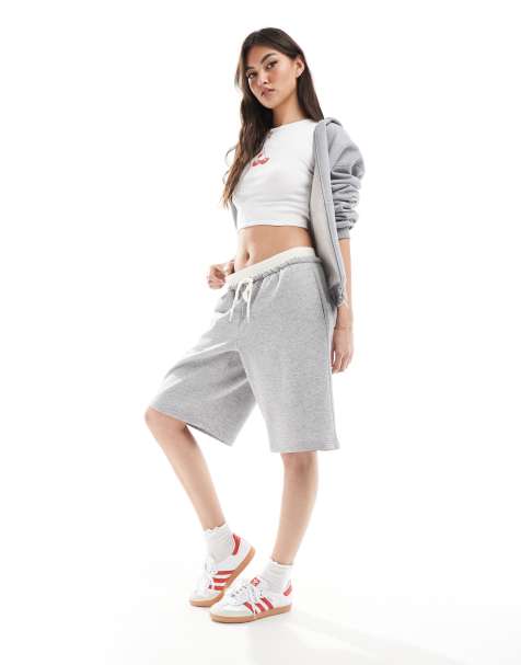 ASOS DESIGN - Jorts in jersey grigio mélange con elastico in vita - view 1