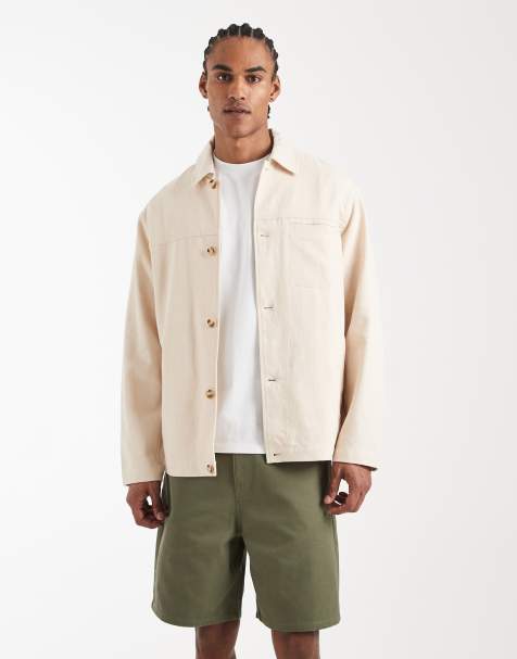 ASOS DESIGN jorts in mid length in khaki - view 1