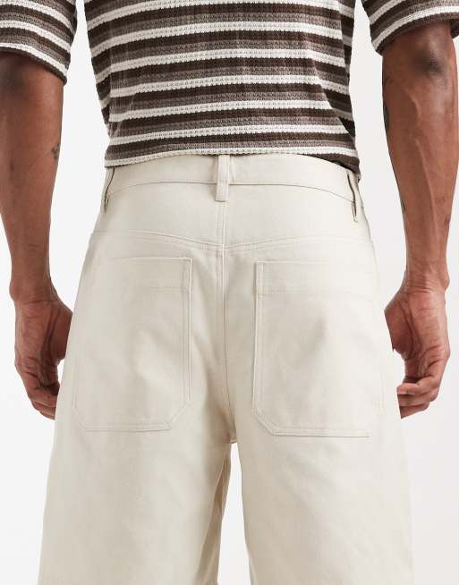 ASOS DESIGN jorts in mid length in stone, 5 of 5