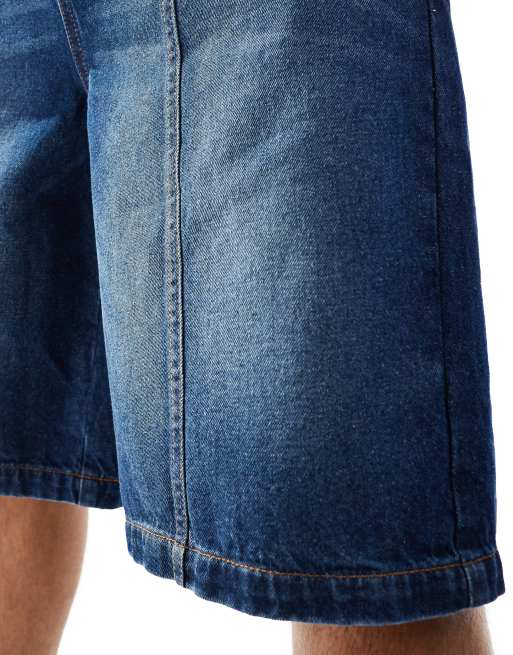 ASOS DESIGN - Jorts lunghi color indaco con pannelli, 3 di 5
