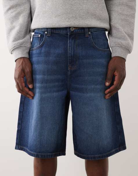 ASOS DESIGN - Jorts stile bermuda in denim blu lavaggio scuro - view 1