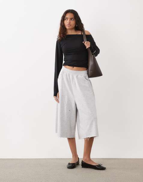ASOS DESIGN jorts style bermuda avec poche de charpentier en gris chiné - view 1
