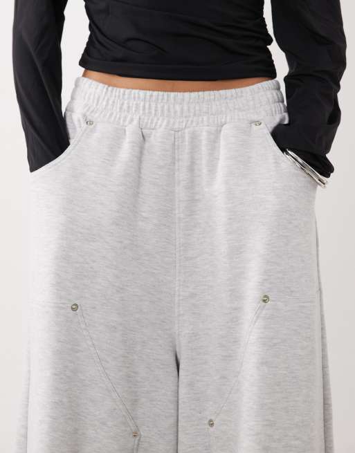 ASOS DESIGN jorts style bermuda avec poche de charpentier en gris chiné, 4 de 5
