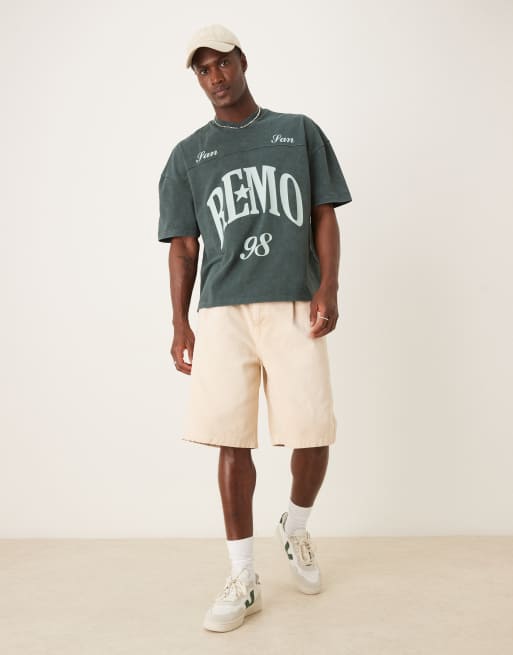 ASOS DESIGN - Jorts taglio lungo arancione tinto a pieghe