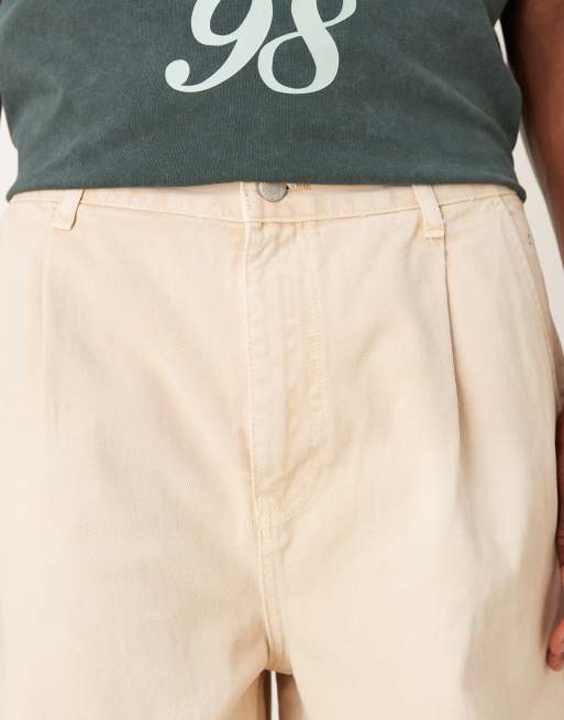 ASOS DESIGN - Jorts taglio lungo arancione tinto a pieghe, 2 di 5
