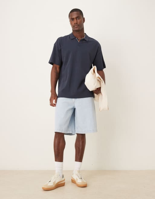 ASOS DESIGN - Jorts taglio lungo blu lavaggio chiaro