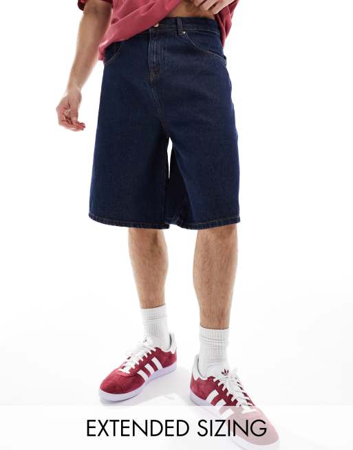 ASOS DESIGN - Jorts taglio lungo color indaco