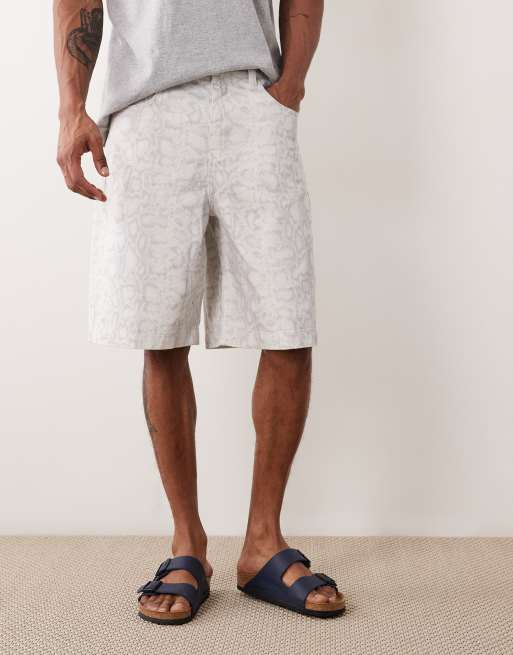 ASOS DESIGN - Jorts taglio lungo con stampa effetto coccodrillo