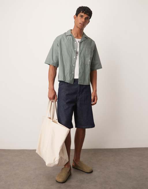 ASOS DESIGN - Jorts taglio lungo in denim lavaggio grezzo