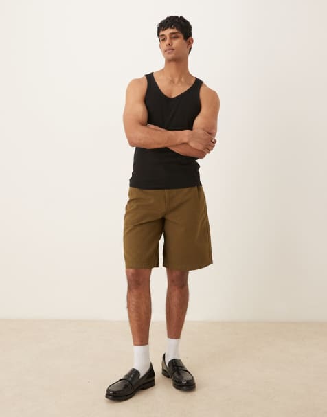 ASOS DESIGN - Jorts taglio lungo kaki con pieghe - view 1