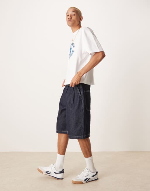 ASOS DESIGN - Jorts taglio lungo lavaggio grezzo con doppia piega