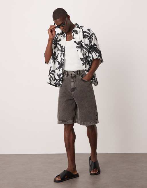 ASOS DESIGN - Jorts taglio lungo marrone slavato
