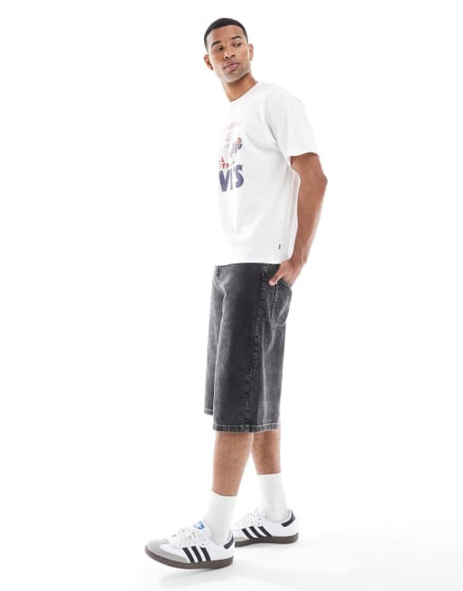 ASOS DESIGN - Jorts taglio lungo neri