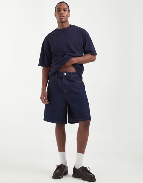ASOS DESIGN - Jorts taglio medio in denim color indaco - view 1