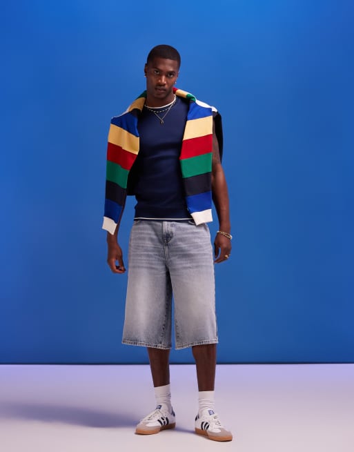 ASOS DESIGN - Jorts taglio super longo blu lavaggio chiaro