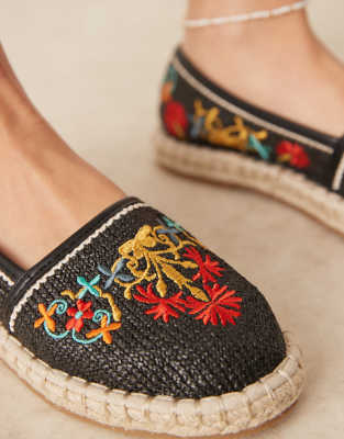 Asos Design Jos Embroidered Closed Toe Espadrilles