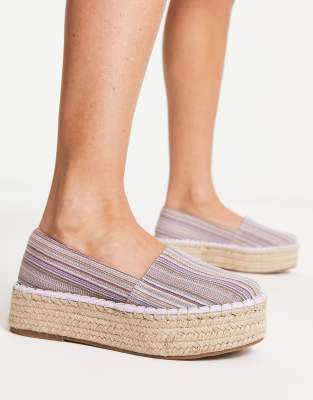 ASOS DESIGN - Journal - Espadrille in verschiedenen Lilatönen mit Zehenkappe-Bunt