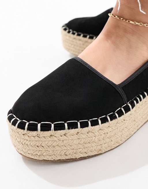 ASOS DESIGN - Jessica - Sandali stile espadrilles con lacci alla caviglia  in corda neri