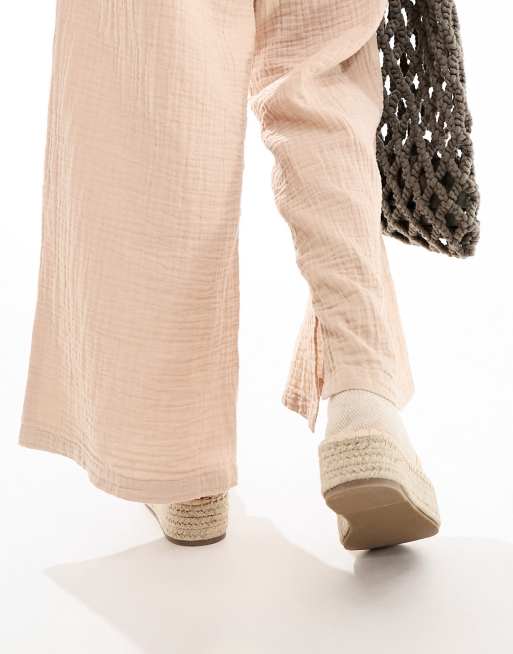 ASOS DESIGN - Journal - Flatform-espadriller i cremehvid, 3 af 4