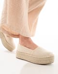 [ASOS DESIGN] ASOS DESIGN Journal flatform espadrilles in cream-White 39 CREAM