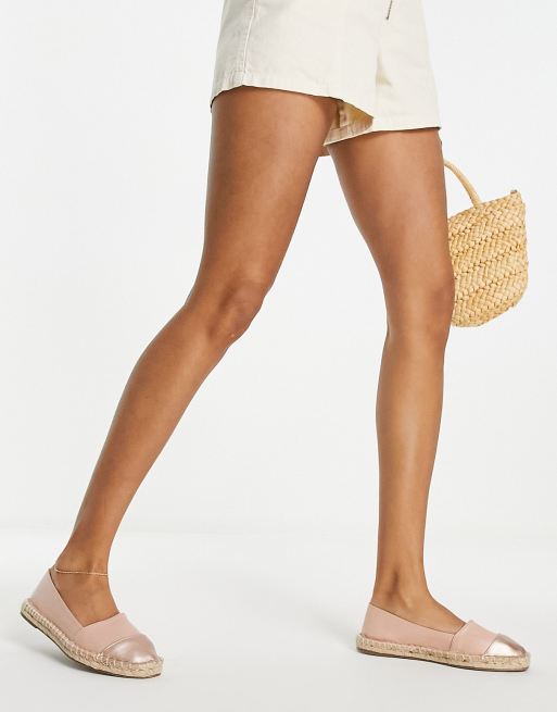 ASOS DESIGN – Joy – Rosa och roséguldfärgade espadriller med tåhätta och bred passform, 4 av 4