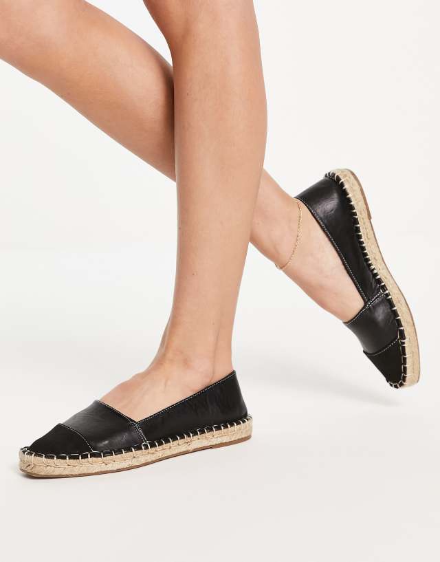 ASOS DESIGN Joy toe-cap espadrilles in black