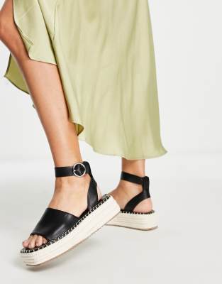 ASOS DESIGN Joyful flatform espadrilles in black - ASOS Price Checker