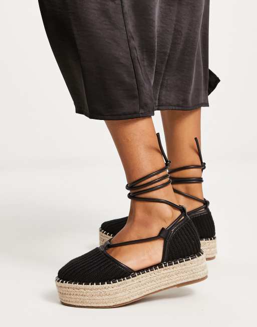 Tie up hot sale platform espadrilles