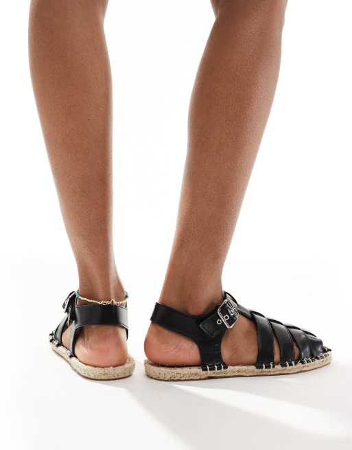 ASOS DESIGN Jukebox fisherman espadrille in black, 3 of 4