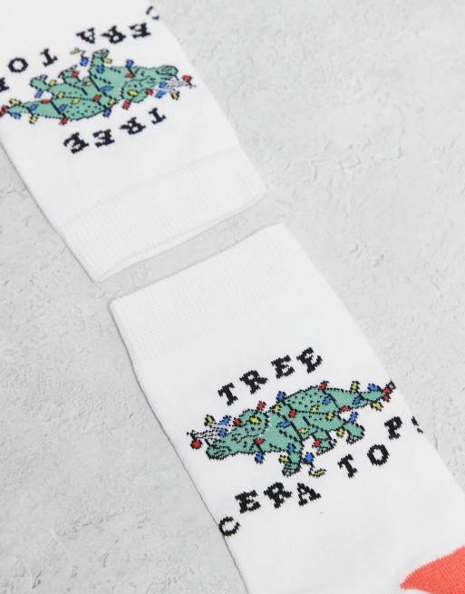 ASOS DESIGN - Jul - Hvide sokker med dinosaurgrafik, 3 af 3
