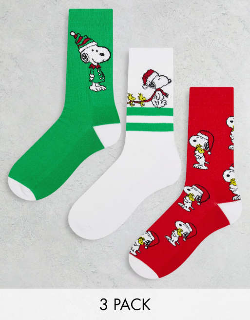 ASOS DESIGN – Jul – Sportstrumpor med juligt Snobben-tryck, 3-pack