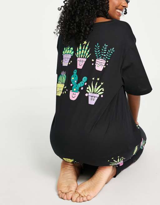 ASOS DESIGN – Jul – Svart pyjamas med leggings och T-shirt med Doesn't Succ-tryck, 4 av 4