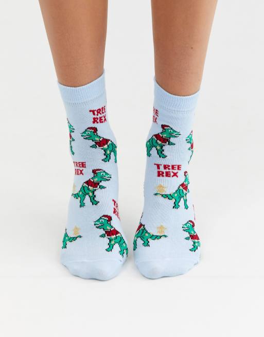 ASOS DESIGN – juleankelsokker med tree rex
