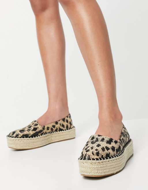 Leopard platform cheap espadrilles