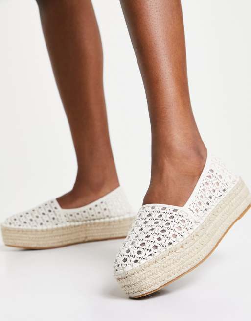ASOS DESIGN - July - Flettede flatform-espadriller i hvid