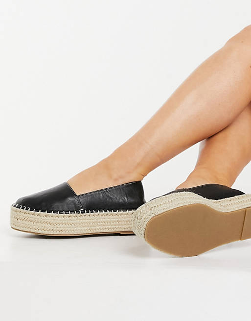 ASOS July Platte Espadrilles in het Zwart Dames Schoenen voor voor Platte schoenen voor Espadrilles en sandalen 