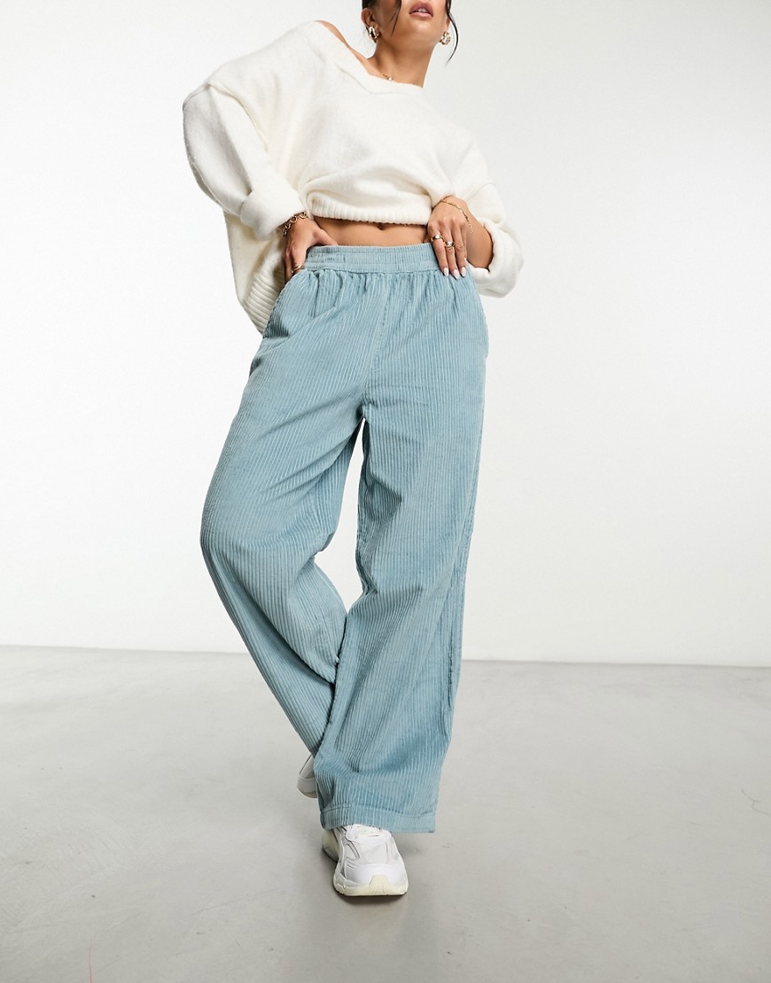 jumbo cord pull-on pants in blue-No color