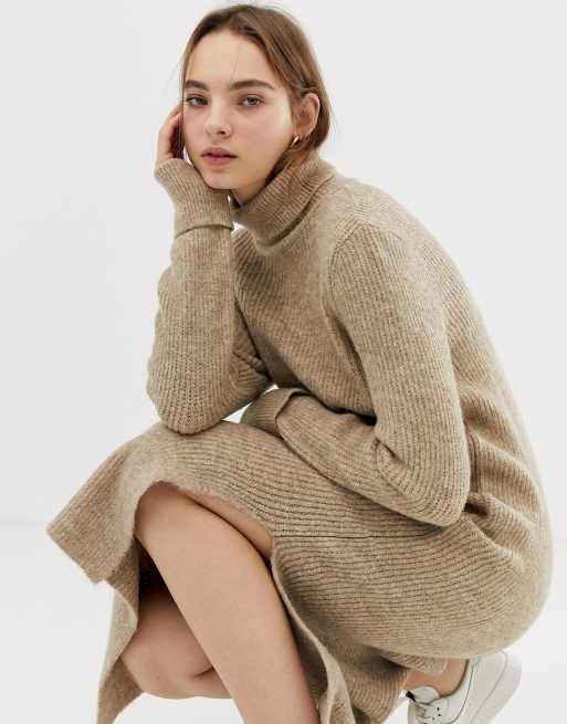 ASOS DESIGN jumper dress in midi length with side splits ASOS