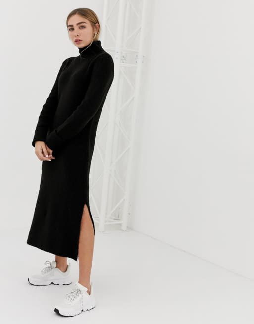 Asos design jumper dress in 2025 midi length with side splits