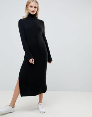midi black jumper dress
