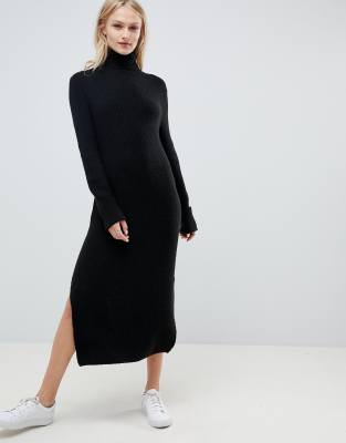 midi black jumper dress