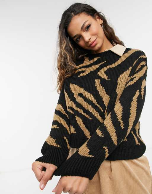 Asos leopard shop print jumper