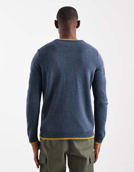 ASOS DESIGN jumper med strikket matroskrave i navy, 3 af 5